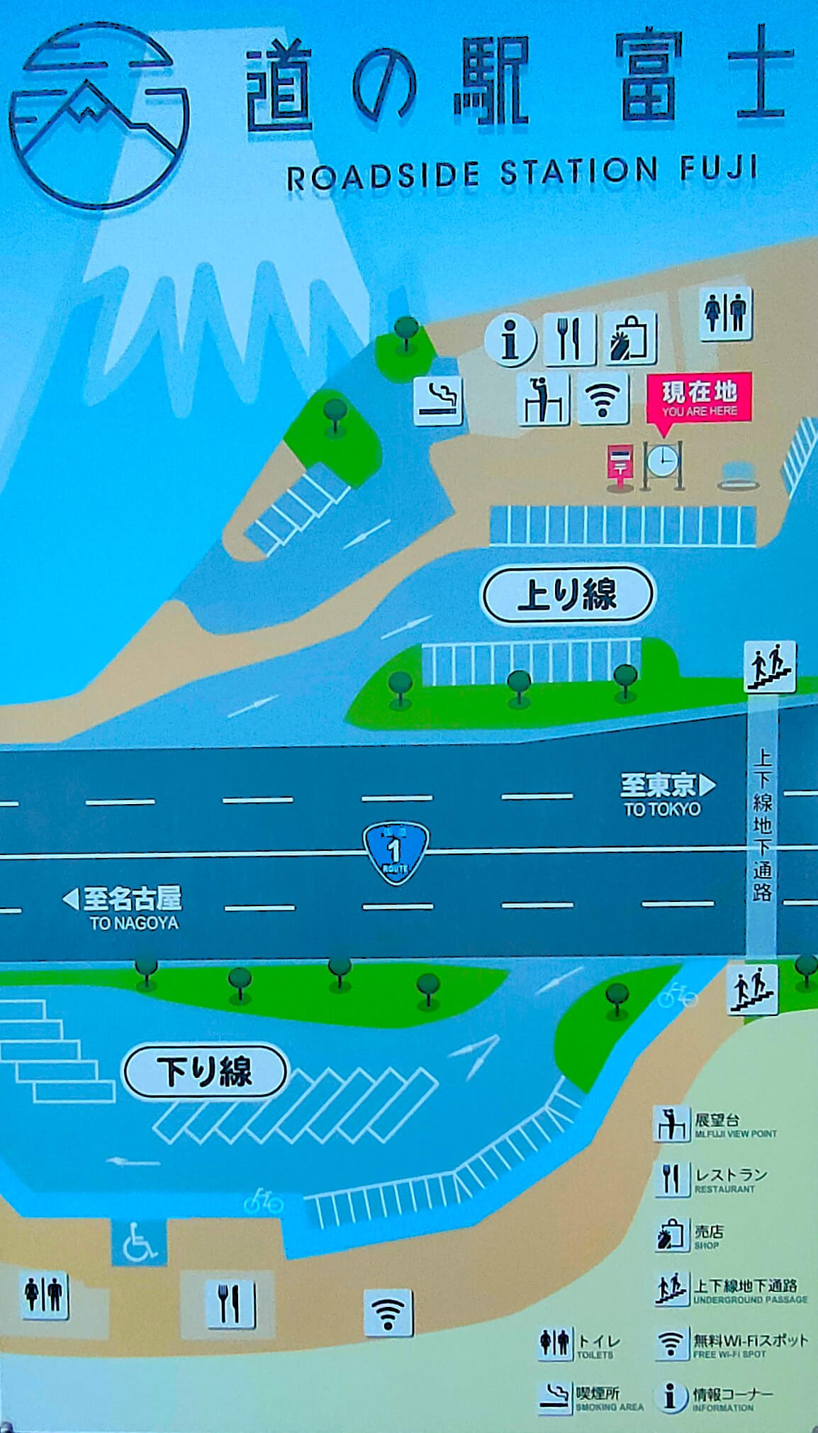 道の駅 富士 上り線 看板案内図