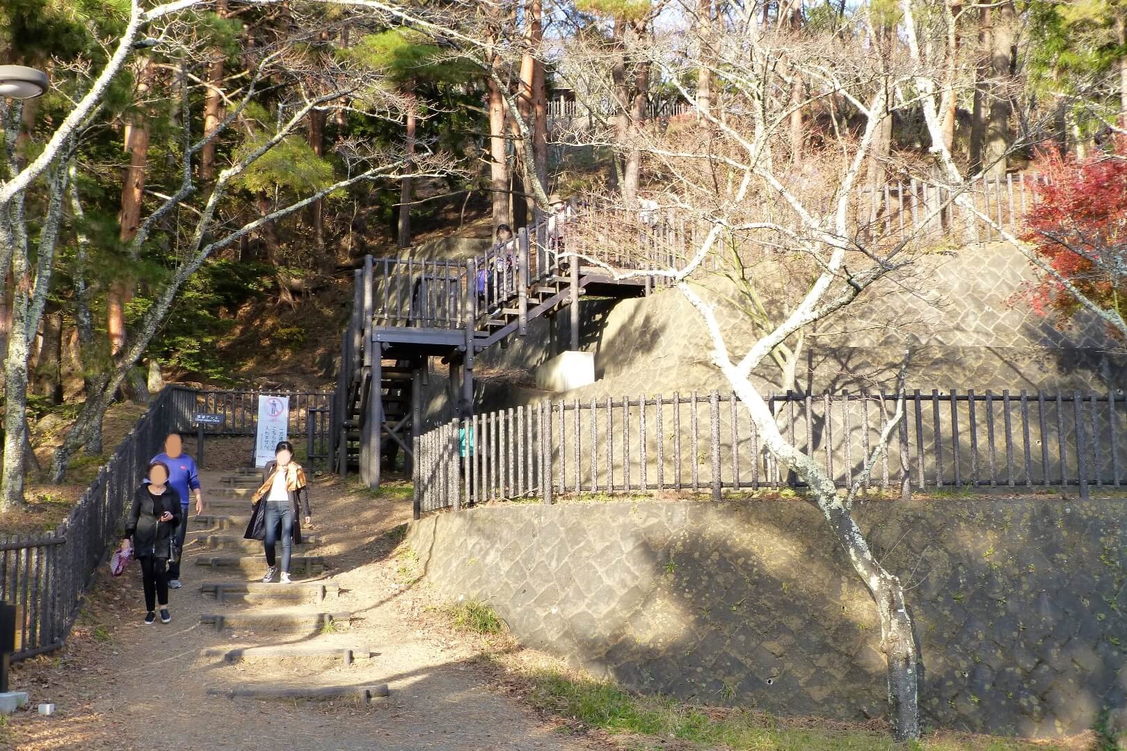 新倉山浅間公園 展望デッキからの下り階段